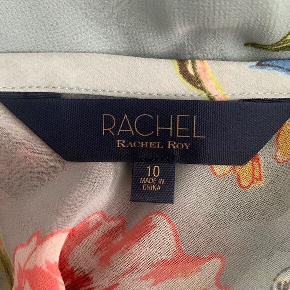 RACHEL by Rachel Roy Flora Long Sleeve Mini Dress Tie Waist - Picture 6 of 9